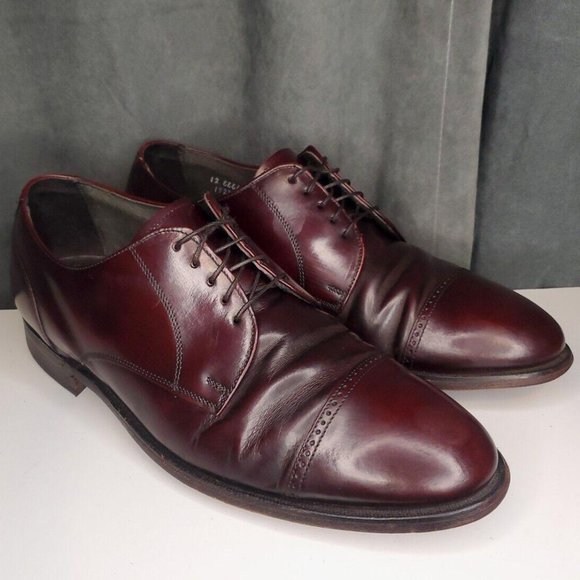 Stafford Comfort Plus Vintage Cap Toe Oxblood Burgundy Dress Shoes Mens 12 EEE/E - Picture 9 of 9